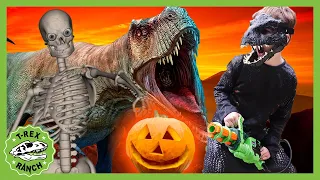 T-Rex Ranch Halloween Special | Skeletons and Dinosaurs Attack! Videos for Kids!