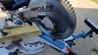 Hercules (Harbor Freight) 12 in. Dual-Bevel Sliding Compound Miter Saw and stand review and features