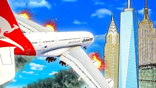 In GTA 5.. Airbus A380 CRASH in Liberty City!