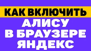 Как включить алису в яндекс.браузере