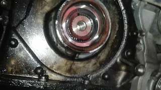 Mitsubishi Outlander oil leak... Shaft sealing ring and belts change...