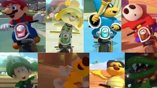 All winning animations on bike Mario kart 8 deluxe, including new DLC