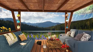 Morning Summer Ambience | Cozy Mountain Cabin by the Lake Ambience with Birdsongs, Lake Waves