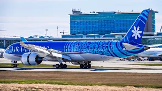 (4K) SUPER RARE: Air Tahiti Nui 787 Landing at Vancouver YVR and Other Arrivals!