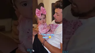 Daddy Tries To Get Baby Sissy To Say Dada