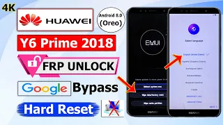 Huawei Y6 Prime 2018 FRP Unlock & Hard Reset 2024 ✅ FRP Bypass Without Pc ✅ Google Account Remove ✅