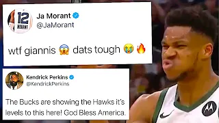 NBA REACTS TO MILWAUKEE BUCKS BEATING ATLANTA HAWKS IN GAME 2 OF ECF 2021 | SERIES TIED 1-1