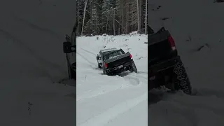 The Ford gets stuck trying to get the Ford unstuck