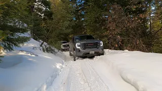 GMC Sierra at4 Snow Wheeling and Off Road ! Pulls out stuck #youtube #offroad #video