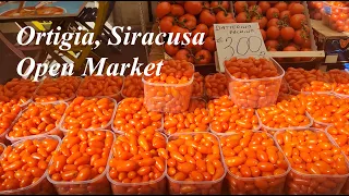 ORTIGIA market walk in Siracusa, Sicily