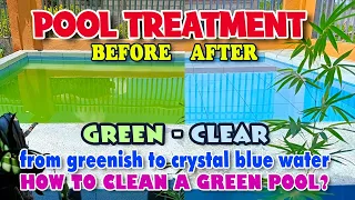 CLEARING UP A GREEN POOL FAST | SATISFYING POOL CLEANING | CRYSTAL CLEAR BLUE WATER