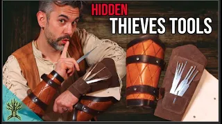 Leather Bracers with HIDDEN Lockpicks inside!!