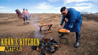 The Great Leg of Lamb Roast for the KING! Cooking in the Mongolian Vast Steppe | Khan's Kitchen