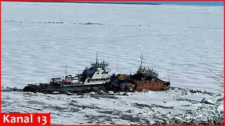 Two ships sink in Russia’s Yakutia due to ice drifting- Footage from the area