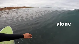 Glassy, Sharky, Cold & Lonely Mid Length Session | POV Surf Clip