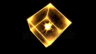 stock footage rotating glowing cube animation loop golden