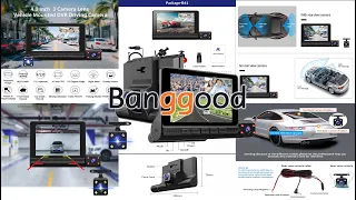 E-Ace Triple camera car dashcam - unboxing installation test and review -  Banggood online store
