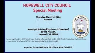 City Council Special Meeting 14 March 2024