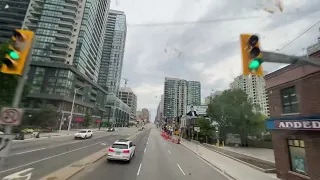 JULY 2022 DRIVING ALONG YONGE St. In NORTH YORK -TORONTO RIDING THE GO BUS