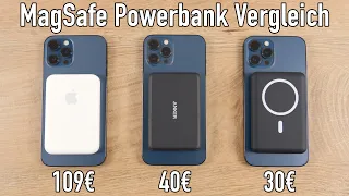 Apple MagSafe Battery Pack -vs- Anker PowerCore 5K -vs- Sunnybag PowerBank+ | Vergleich