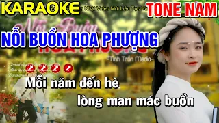 NỖI BUỒN HOA PHƯỢNG Karaoke Bolero Nhạc Sống Tone Nam ( BEAT CHUẨN ) - Tình Trần Organ