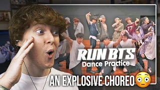 AN EXPLOSIVE CHOREO! (BTS - 'Run BTS' Dance Practice | Reaction)