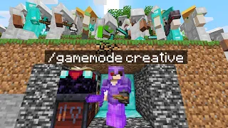 Minecraft Manhunt but I used CREATIVE mode secretly...