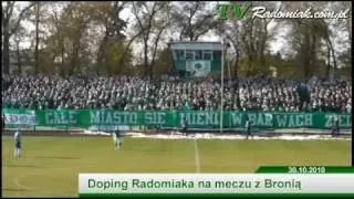 Radomiak Radom - Broń Radom. Doping kibiców zielonych.