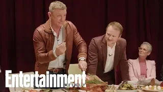 Daniel Craig Carves A Thanksgiving Turkey With The Cast Of 'Knives Out' | Entertainment Weekly