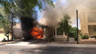 (Pre-Arrival) Garage Door Flung Across Street After Phoenix House Explosion - June 20, 2022