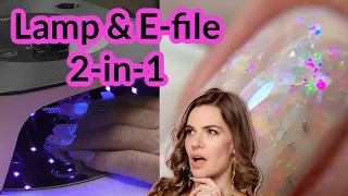 LED Lamp + Electric Nail File = 2 in 1 by Melodysusie Review | Inlay Gel Nail Art