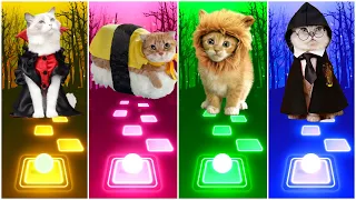 Cute cats - Witch(Enemy) vs Sushi(Friends) vs Lion(Savage love) Vs Mage(Dancin) - Tiles Hop EDM Rush