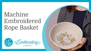 Machine Embroidered Rope Basket