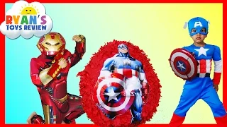 GIANT EGG SURPRISE OPENING Captain America Civil War and Iron Man from The Avengers