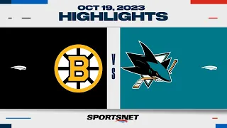 NHL Highlights | Bruins vs. Sharks - October 19, 2023