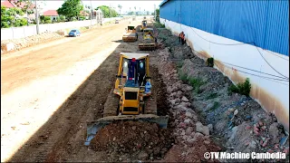 Expert dozer techniques grading building foundation road | roller soil compactor