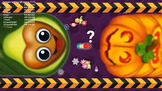 WormsZone.io Rắn Săn Mồi - Tiny Worm VS MONSTER AVOCADO🥑 And PUMPKIN🎃 | EPIC WormsZone Gameplay #62