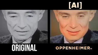 Oppenheimer  "I am become Death, the destroyer of worlds." side by side comparison(real)