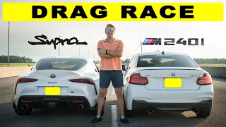 2021 Supra 3.0 GR vs 2021 BMW M240i X Drive, same same? Drag and Roll Race.