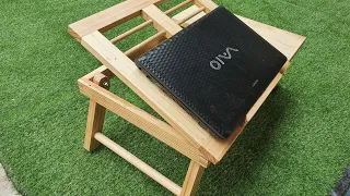 Great Idea From Wooden Pallets // How To Make A Portable Folding Table For Laptops