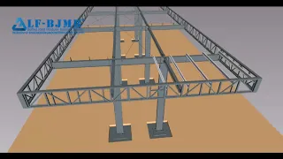 Installation of steel structure gas station canopy