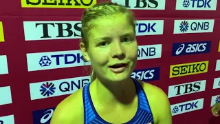 Allie Ostrander after bittersweet PB at 2019 Worlds