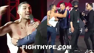 TEOFIMO LOPEZ HEATED ALTERCATION WITH GEORGE KAMBOSOS JR.; NEARLY COME TO BLOWS & GET PHYSICAL