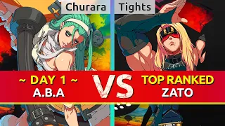 GGST ▰ Churara | Tyurara (DAY 1 A.B.A) vs Tights (TOP Ranked Zato). High Level Gameplay