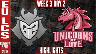 G2 vs UOL Highlights | EU LCS Summer 2018 Week 3 Day 2 | G2 Esports vs Unicorns of Love