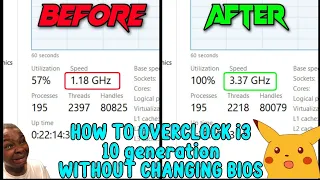 how to overclock intel i3 10 generation chip without changing bios very easy