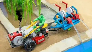 diy tractor engine diesel machine supply water pump science project | diy tractor | @SunFarming