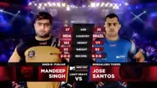 Sher-E-Punjab Vs Bengaluru Tigers | MTV Super Fight League | Mandeep Singh Vs Jose Santos | SFL