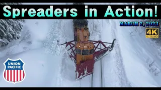 Spreader Snowplows Fighting Snow (4K) | UP Cascade Sub | March 2, 2023 | DJI Drones