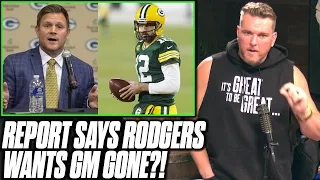 Pat McAfee Reacts To Report Aaron Rodgers Will Stay A Packer If Gutekunst Leaves